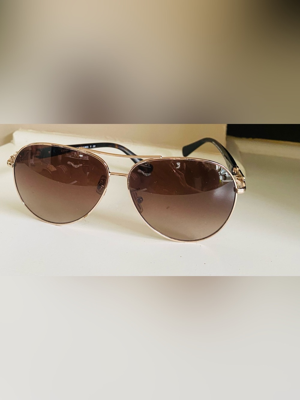 Coach Black Sunglasses with Dark Brown Accents